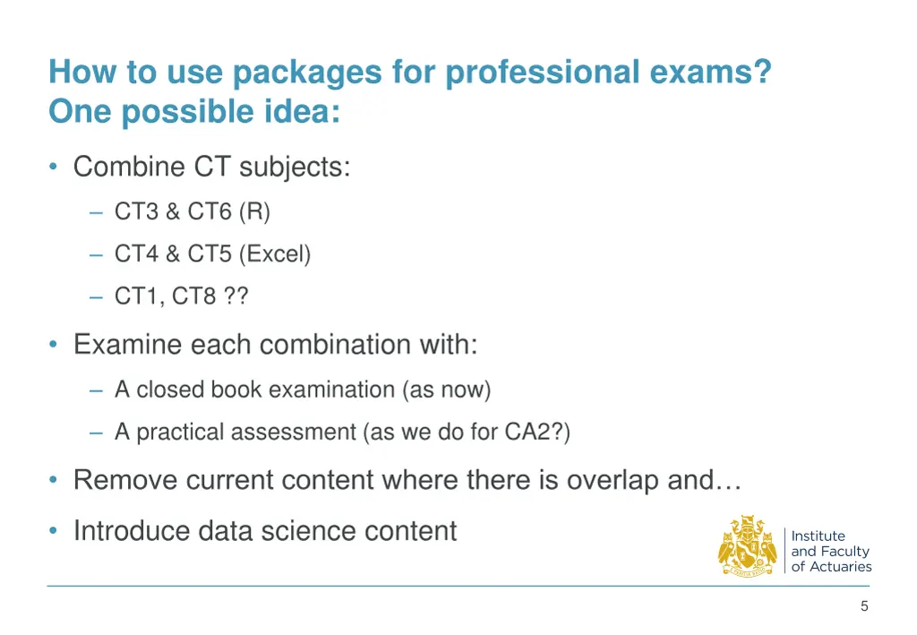 how to use packages for professional exams 1