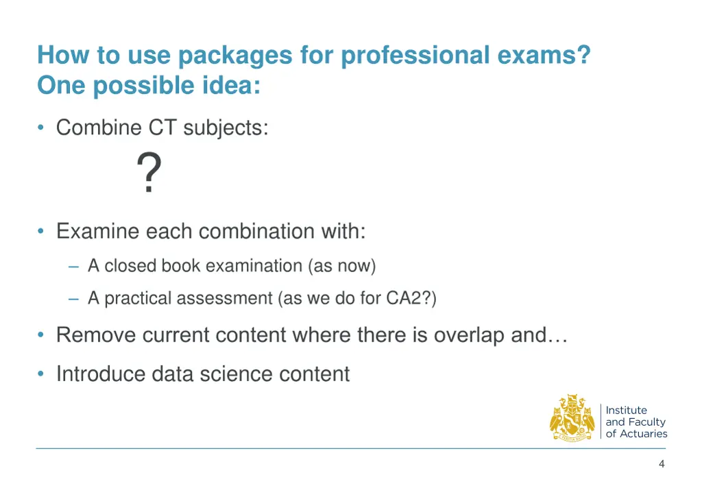 how to use packages for professional exams