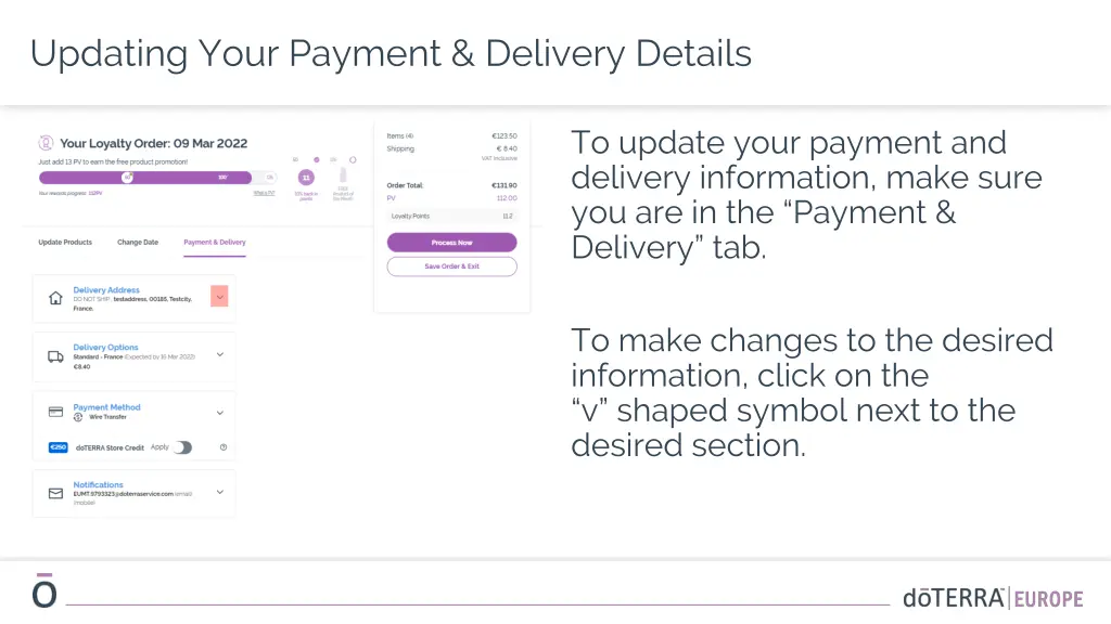 updating your payment delivery details 1