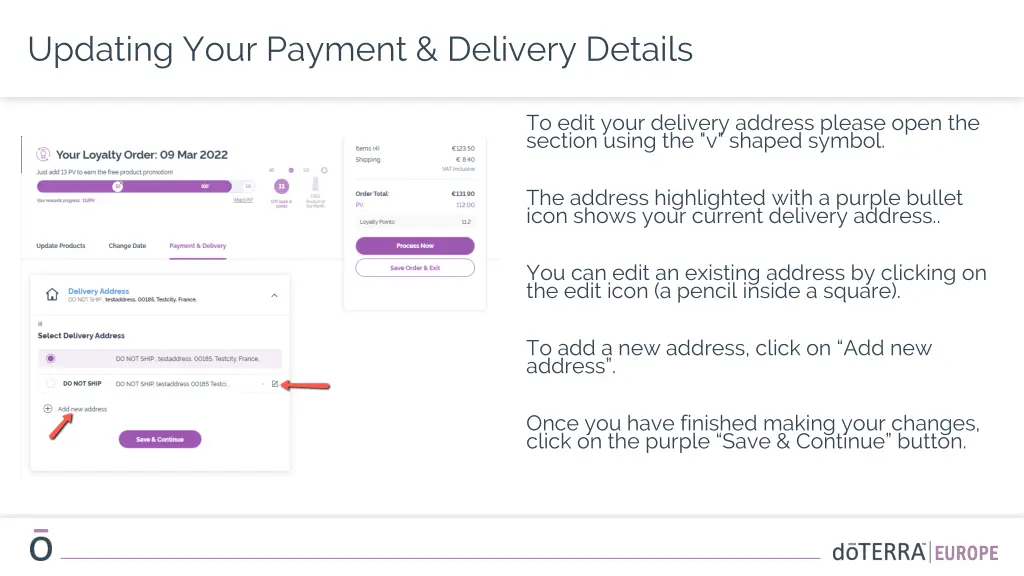 updating your payment delivery details 2