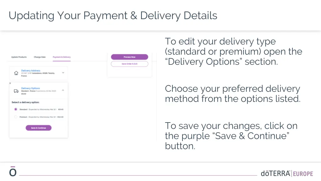 updating your payment delivery details 3