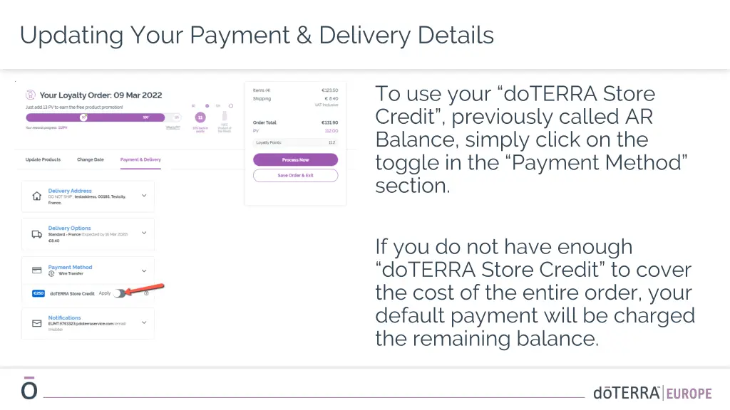 updating your payment delivery details 4