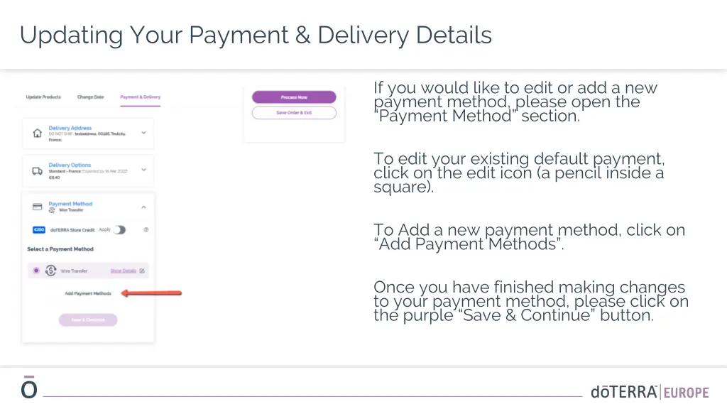 updating your payment delivery details 5