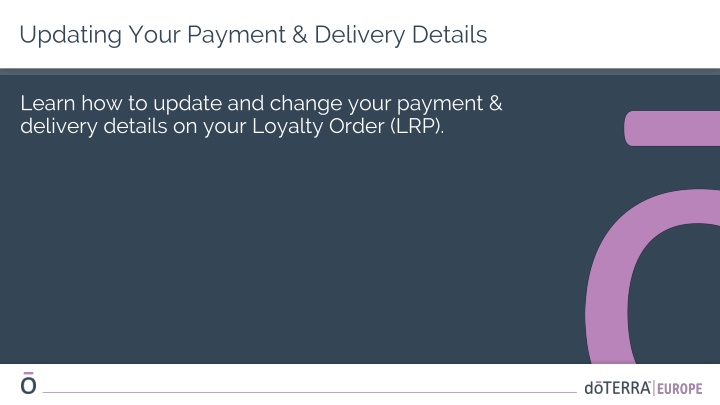 updating your payment delivery details