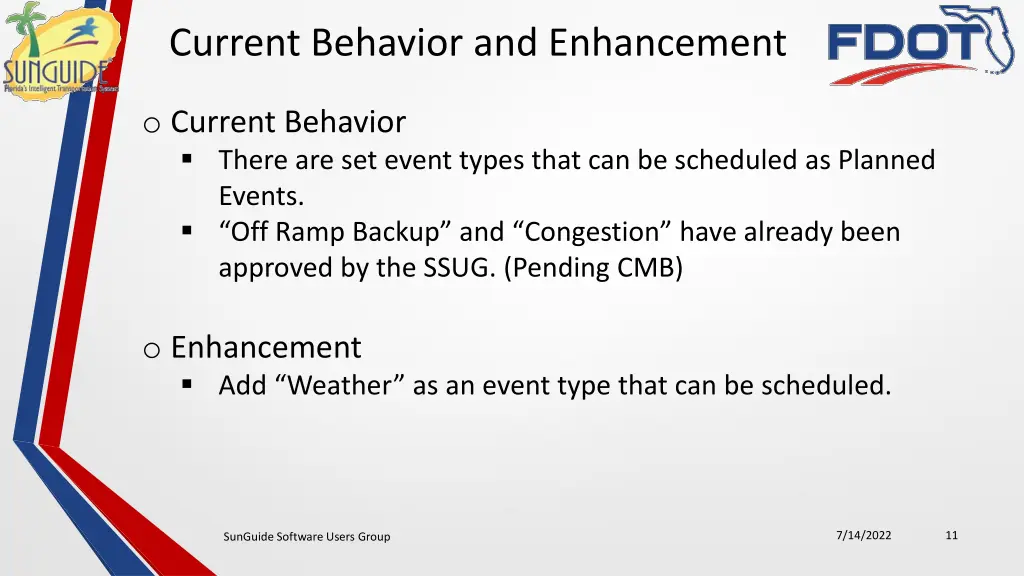 current behavior and enhancement 1