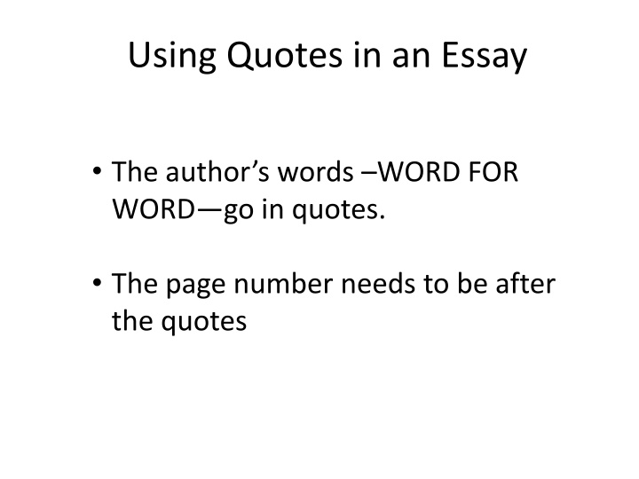 using quotes in an essay