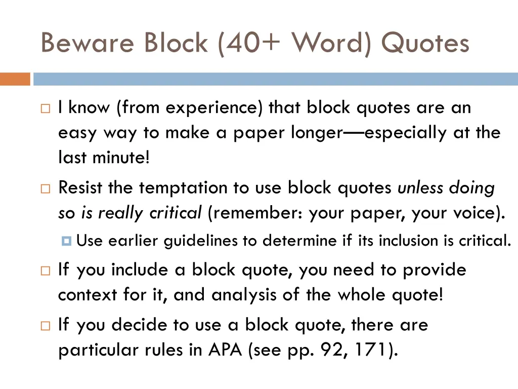 beware block 40 word quotes