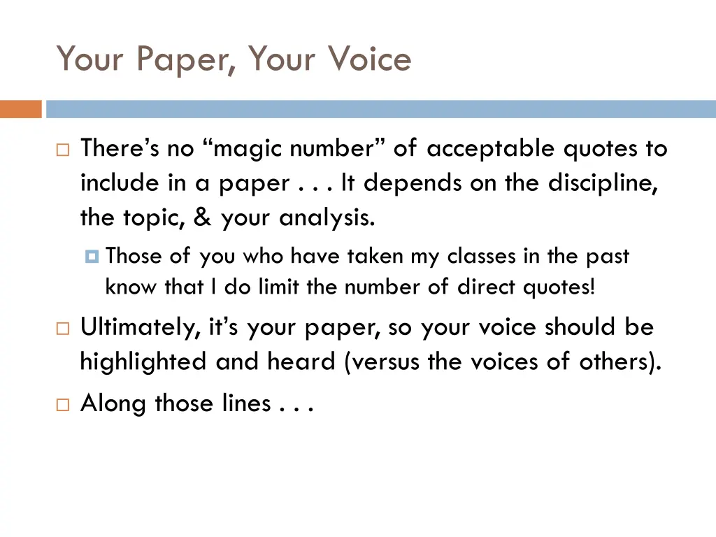 your paper your voice