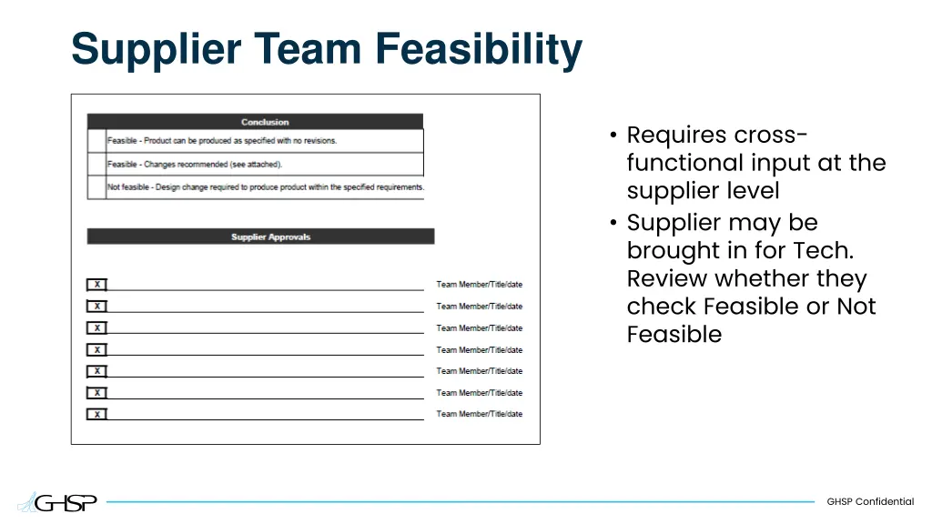 supplier team feasibility 1