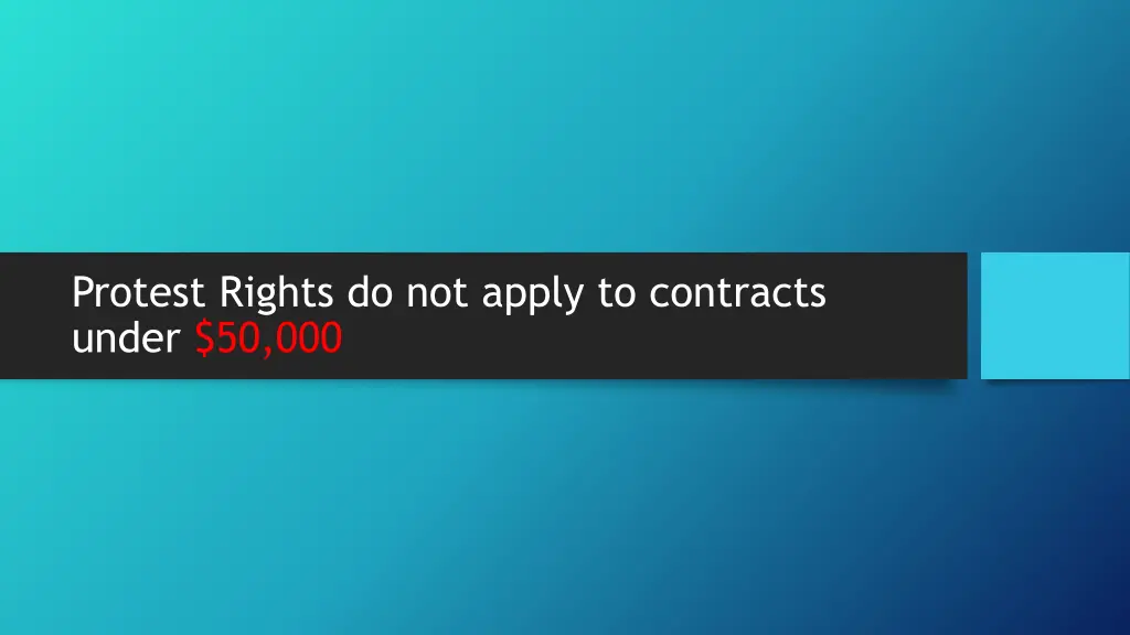 protest rights do not apply to contracts under