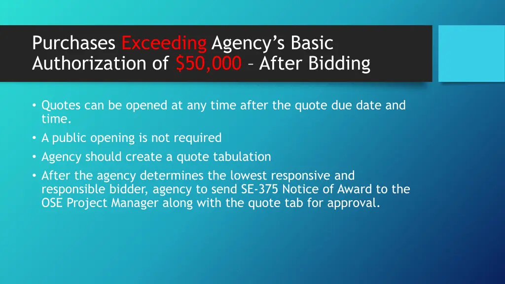 purchases exceeding agency s basic authorization 1