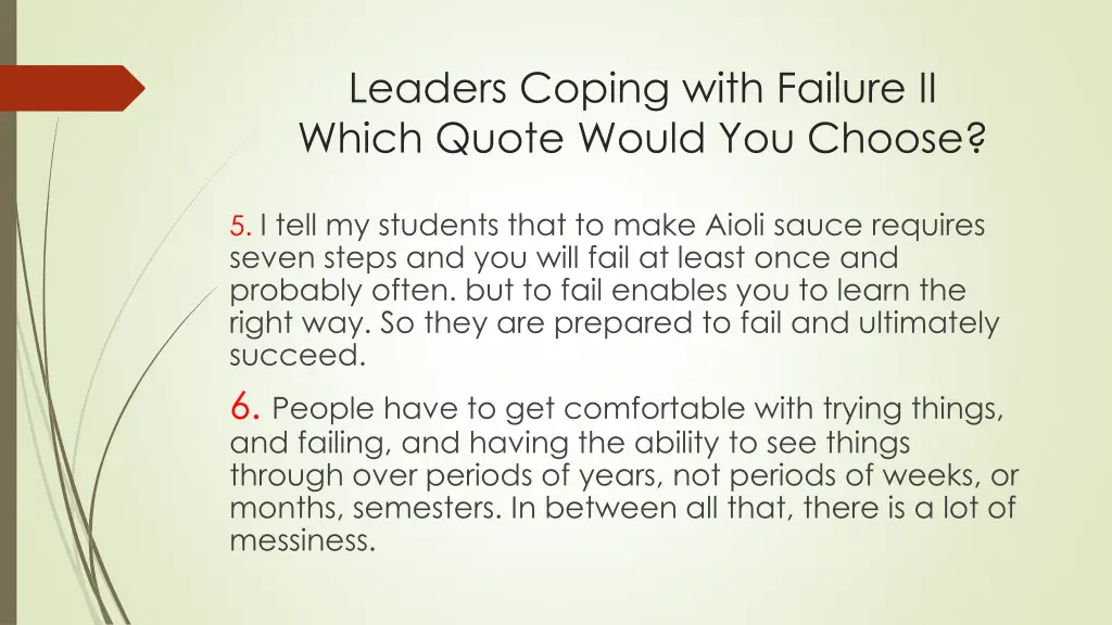 leaders coping with failure ii which quote would