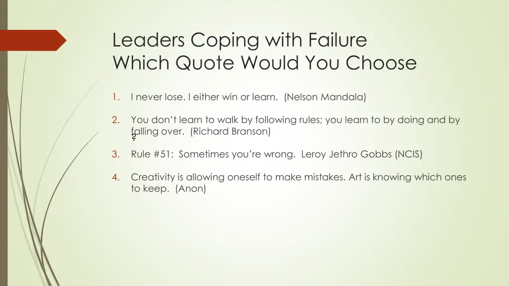 leaders coping with failure which quote would 1