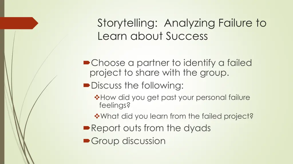 storytelling analyzing failure to learn about