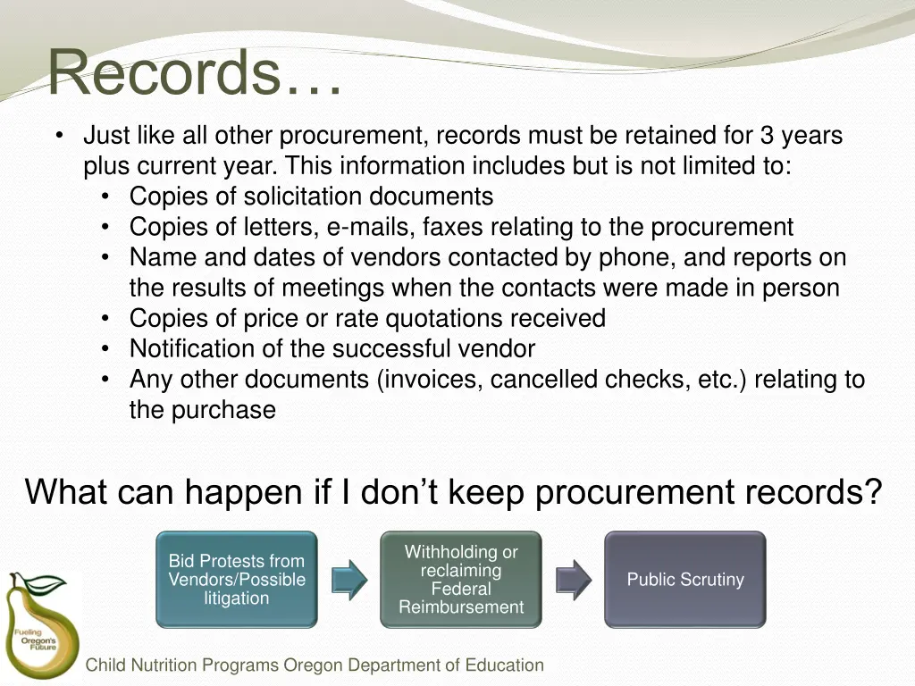 records just like all other procurement records