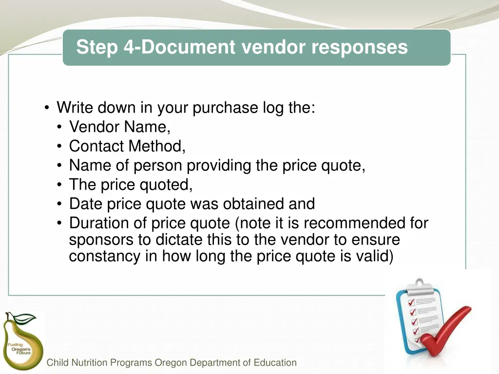 step 4 document vendor responses