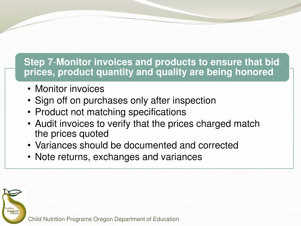 step 7 monitor invoices and products to ensure