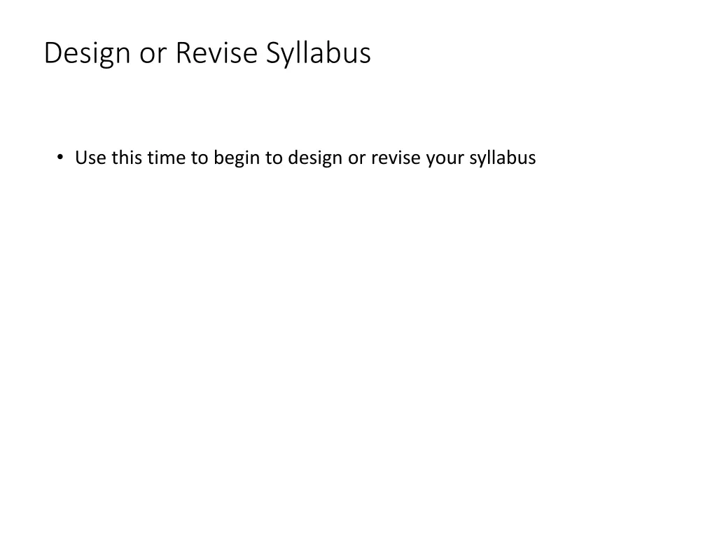 design or revise syllabus