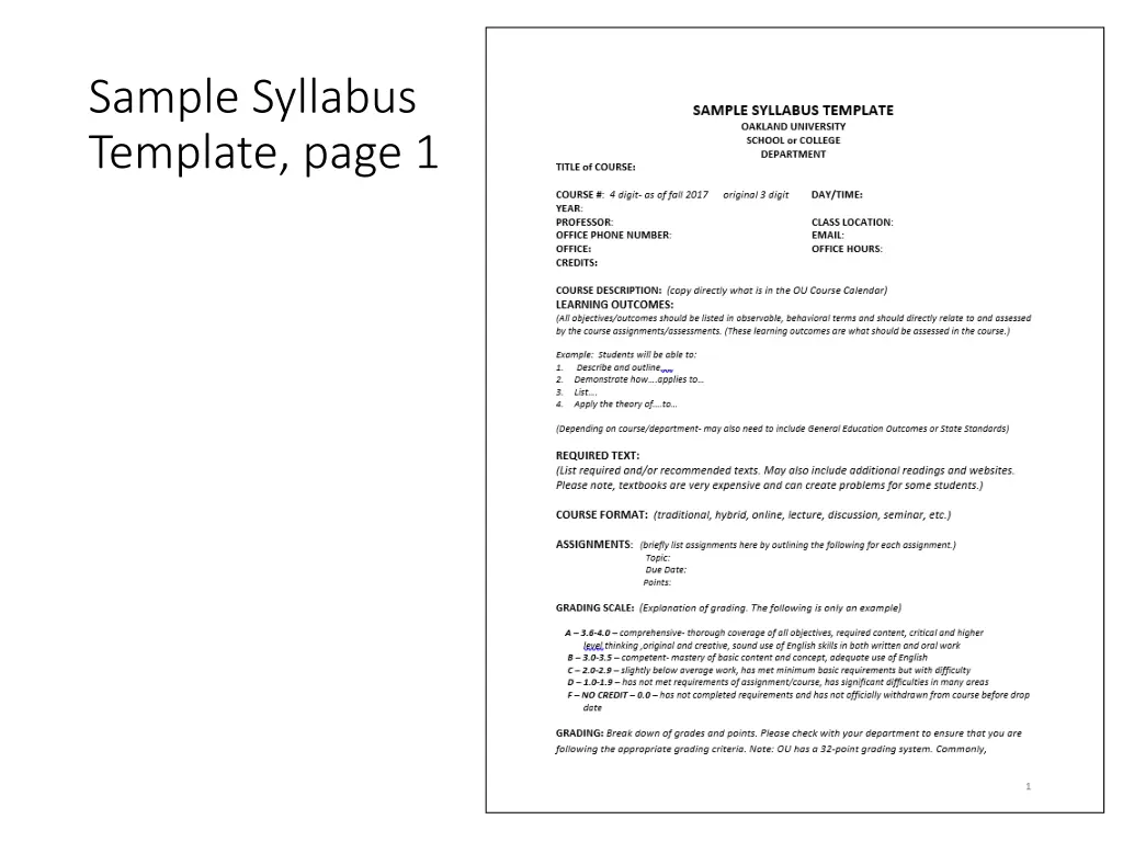 sample syllabus template page 1