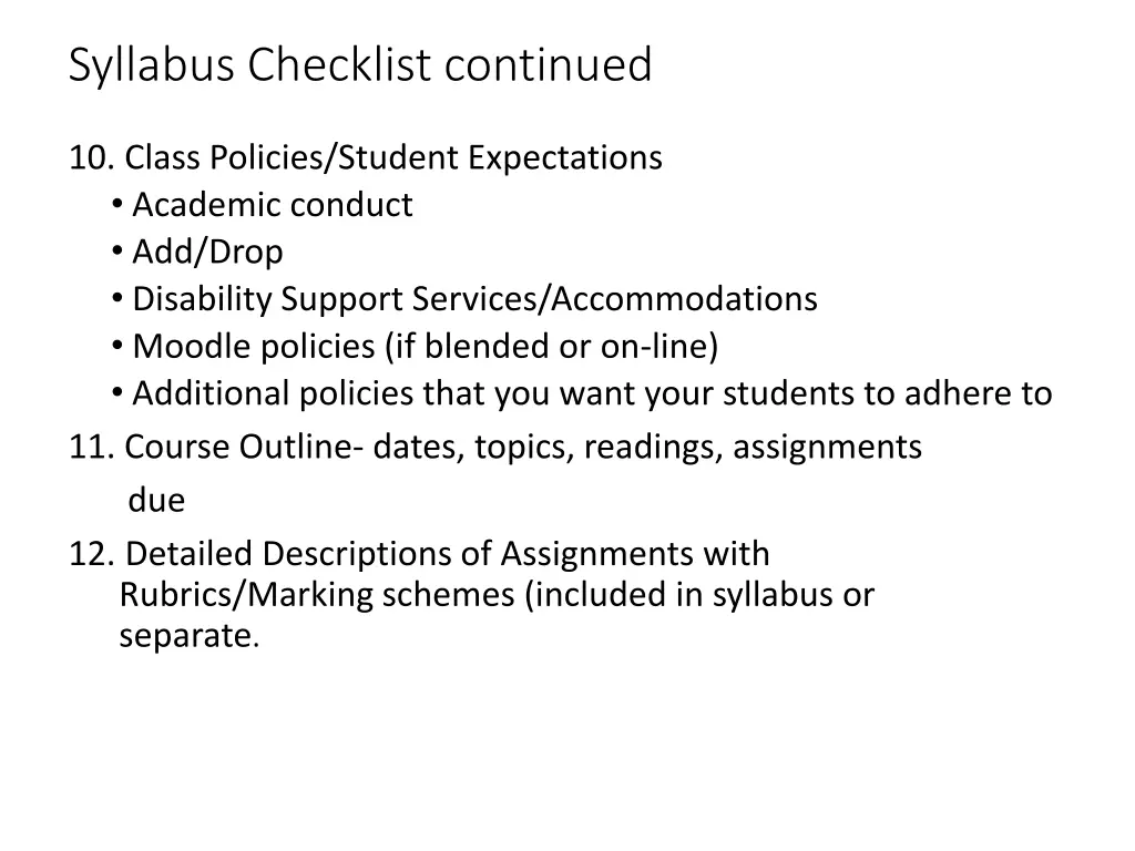 syllabus checklist continued 1