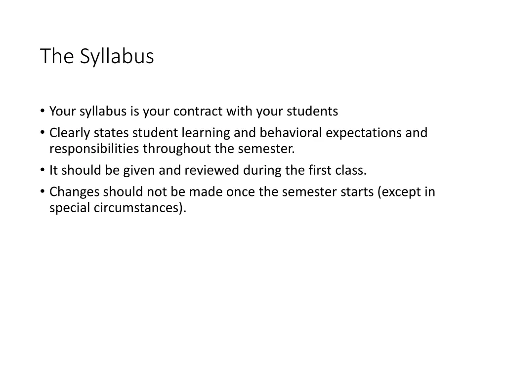 the syllabus