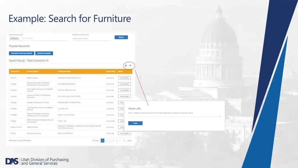 example search for furniture 1