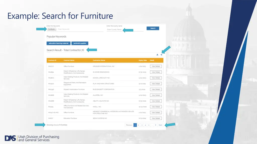 example search for furniture