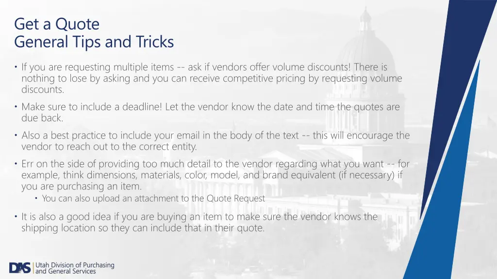 get a quote general tips and tricks