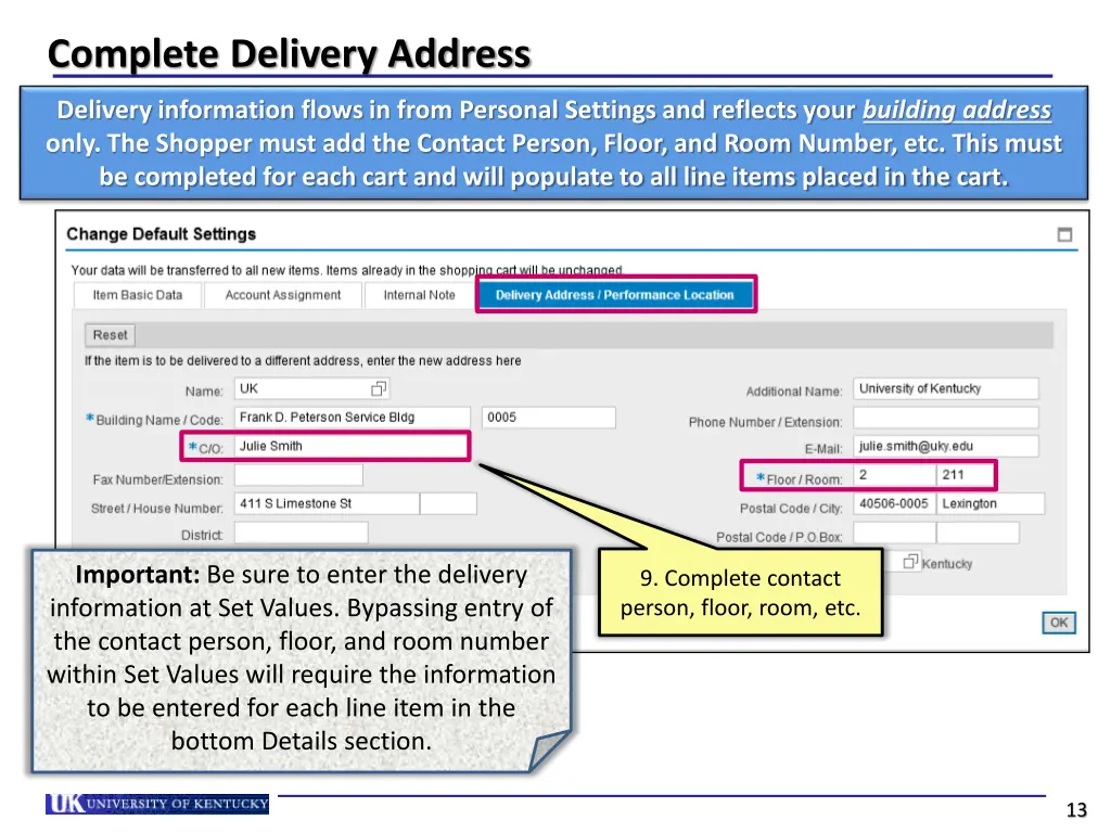 complete delivery address 1