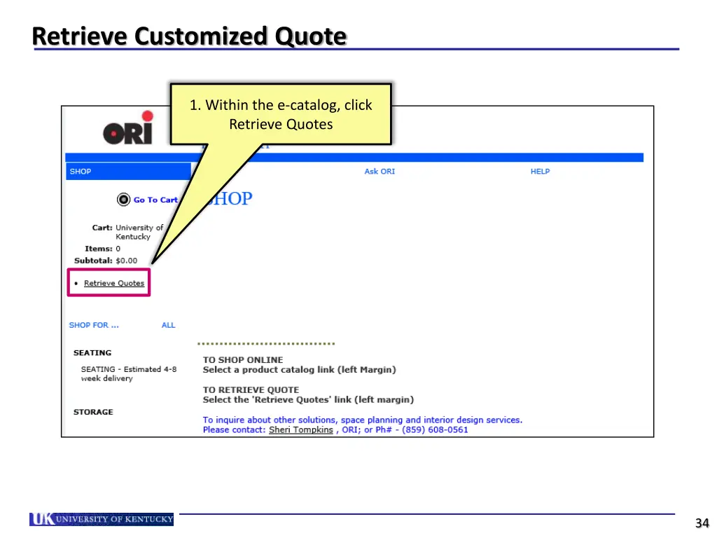 retrieve customized quote