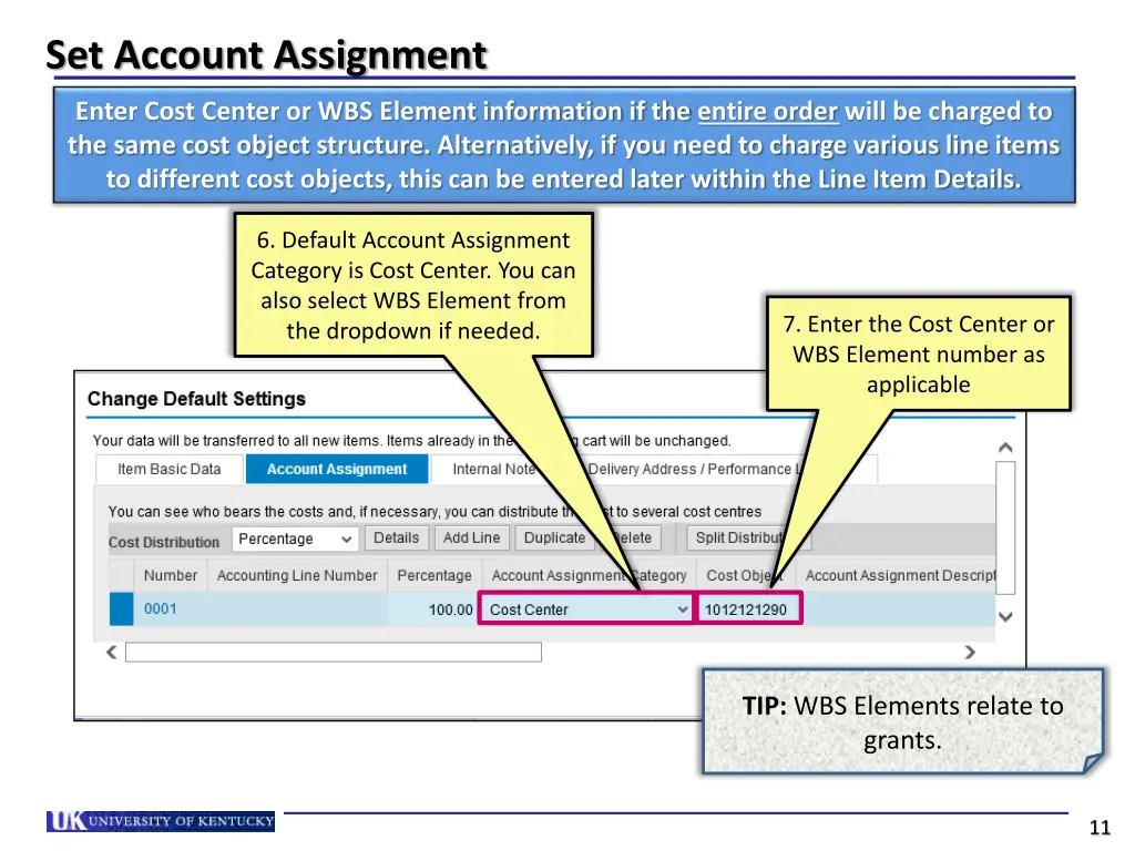 set account assignment 1