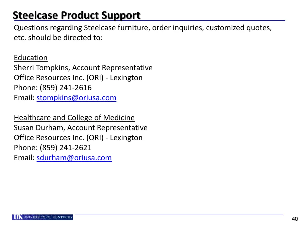 steelcase product support questions regarding