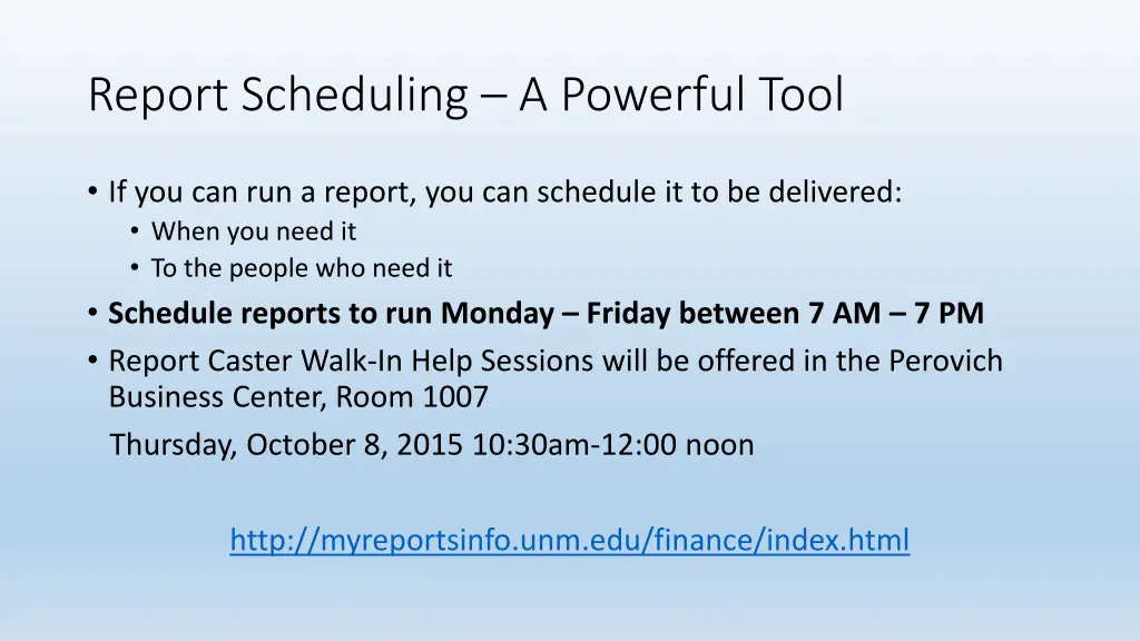 report scheduling a powerful tool