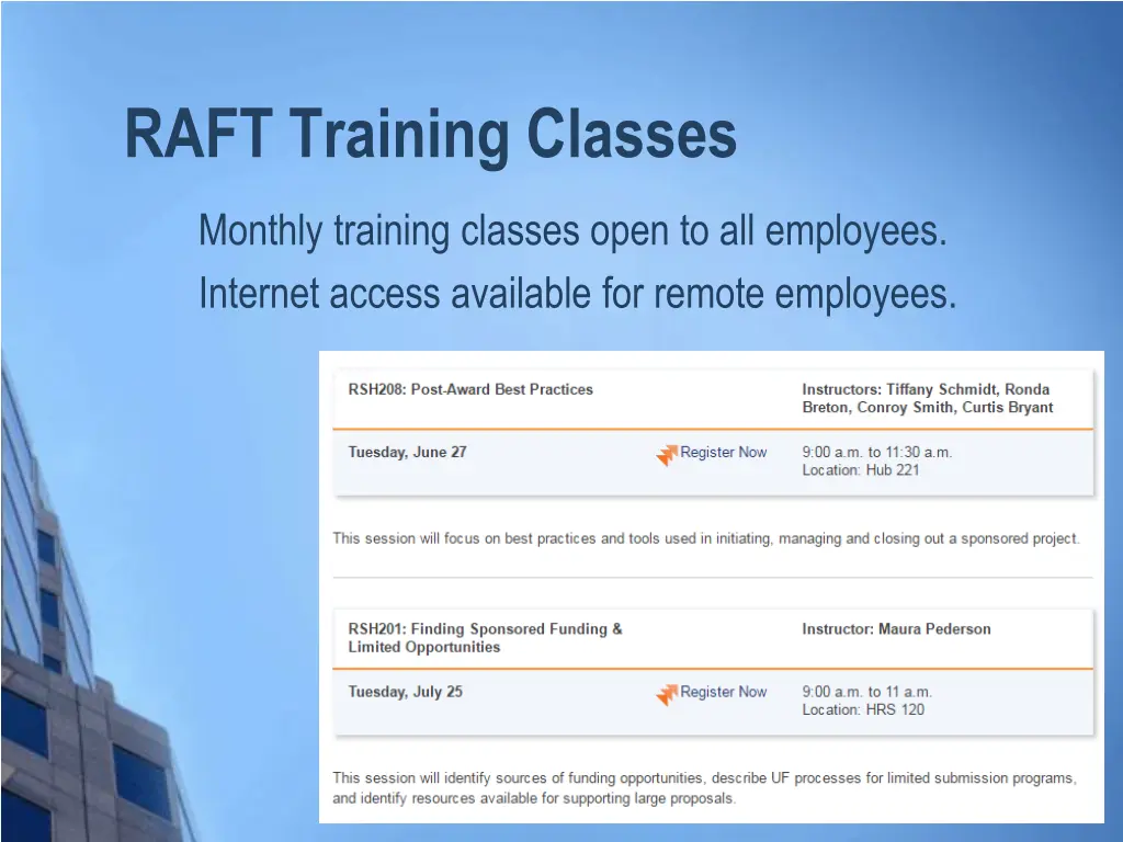 raft training classes