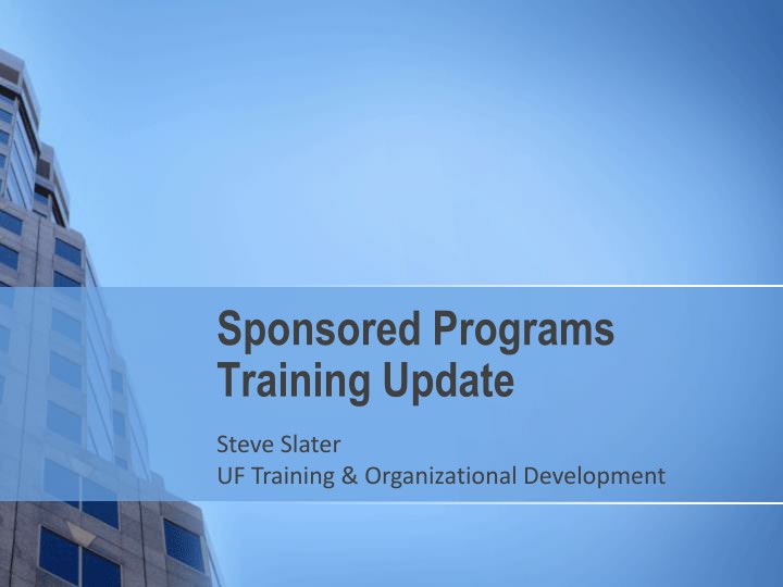 sponsored programs training update