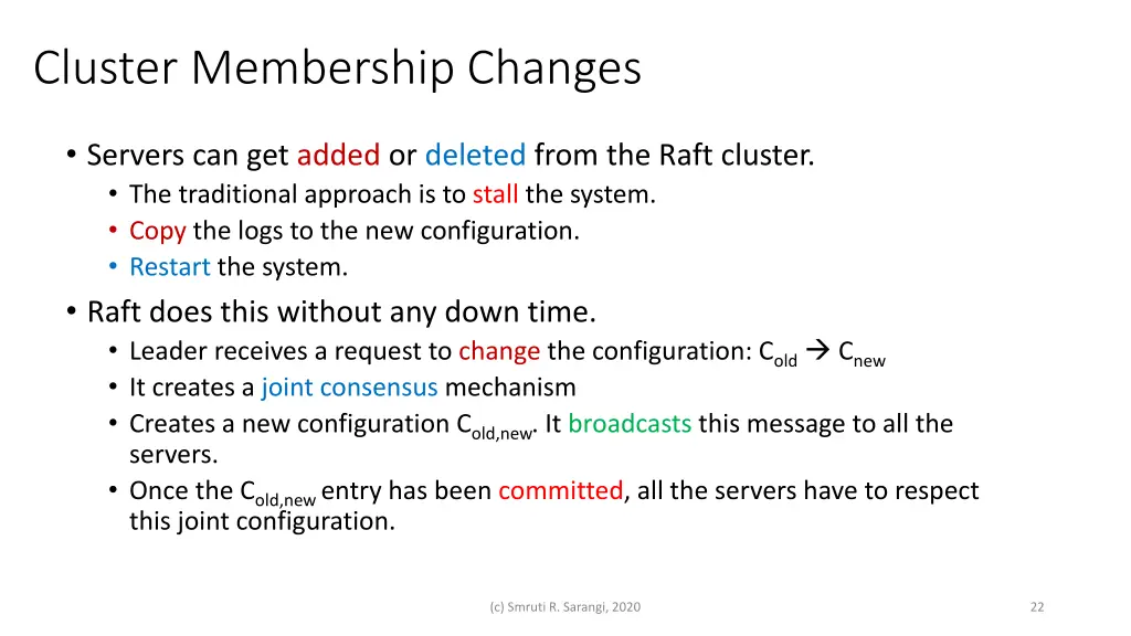 cluster membership changes