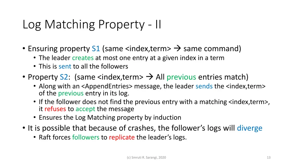 log matching property ii