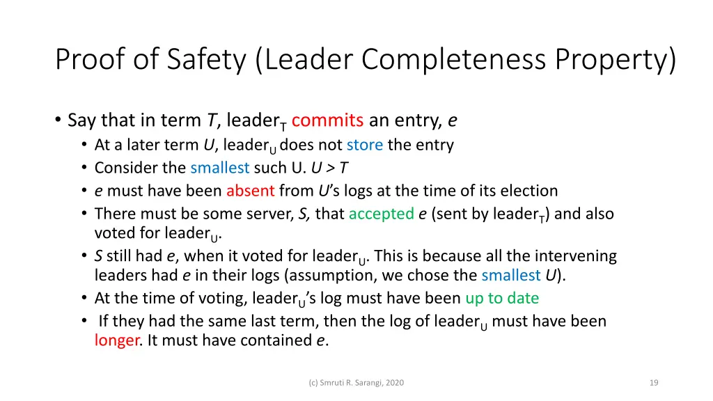 proof of safety leader completeness property