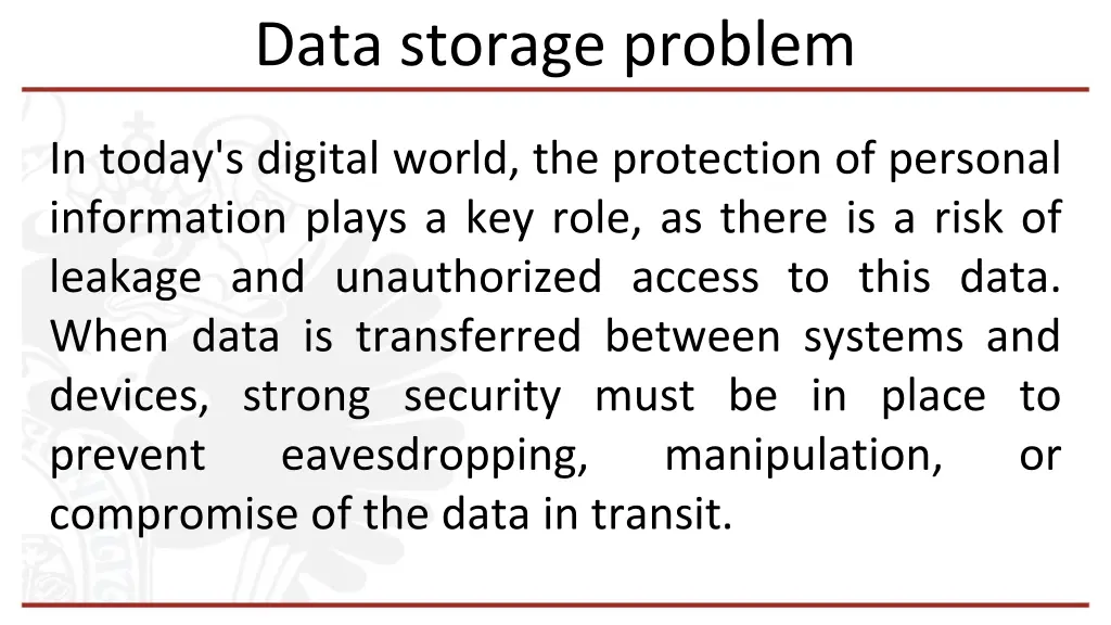 data storage problem