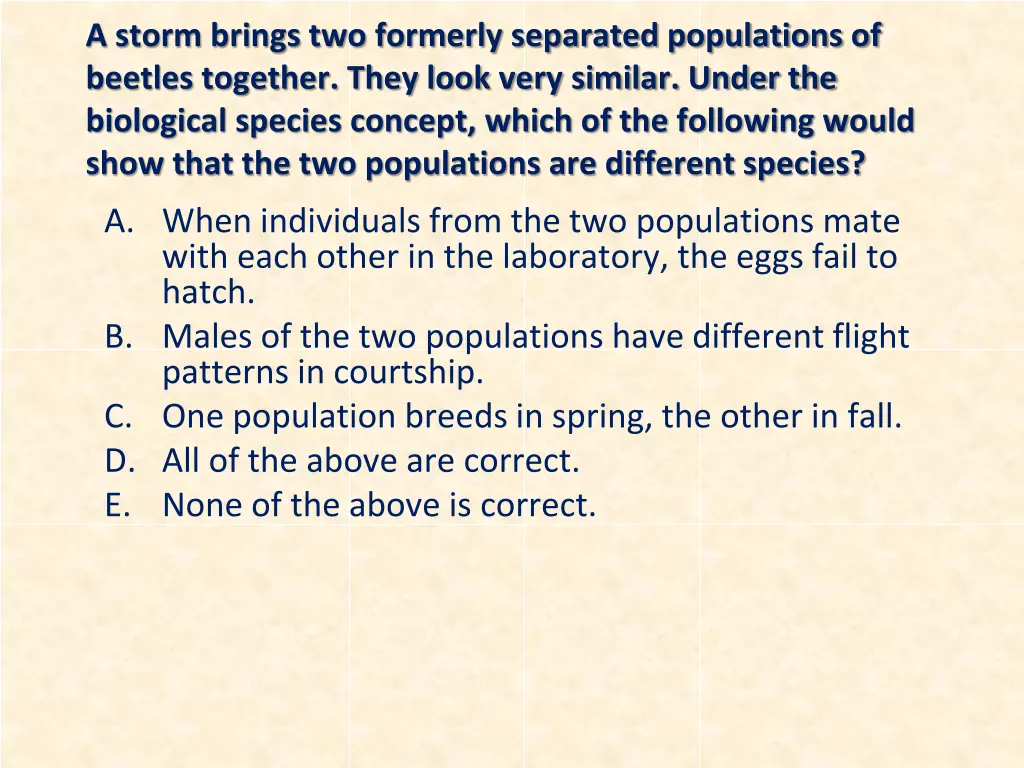 a storm brings two formerly separated populations