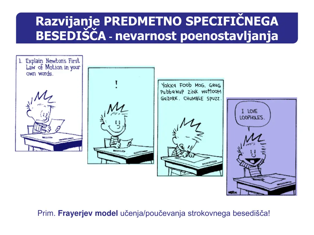 razvijanje predmetno specifi nega besedi