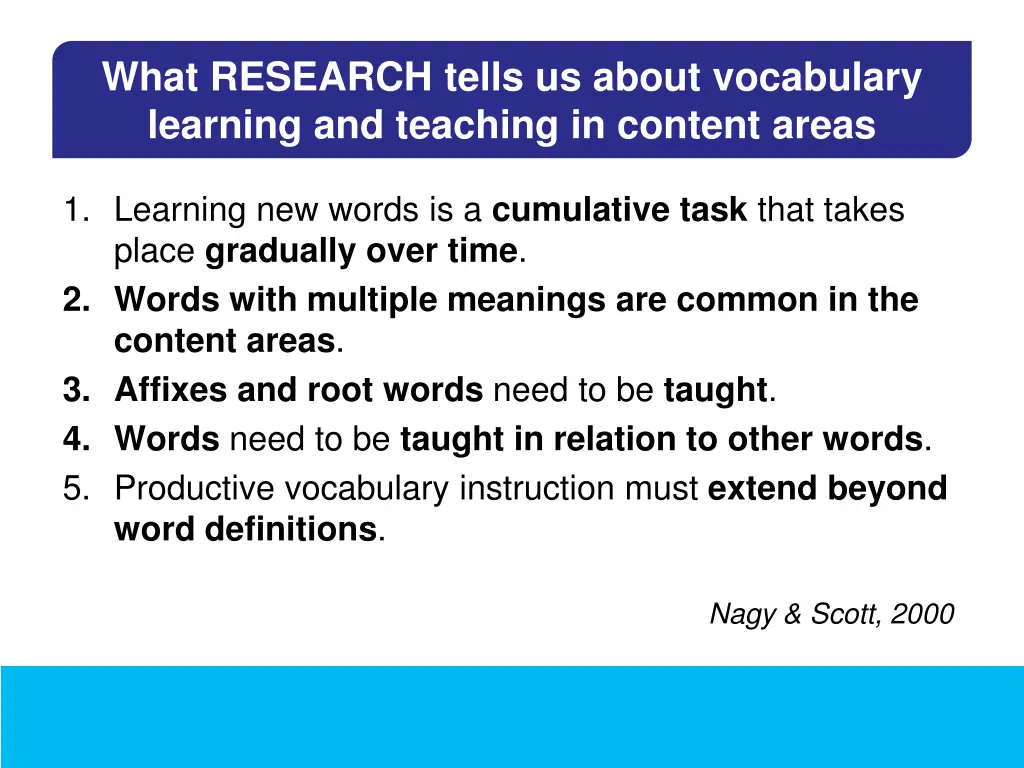 what research tells us about vocabulary learning