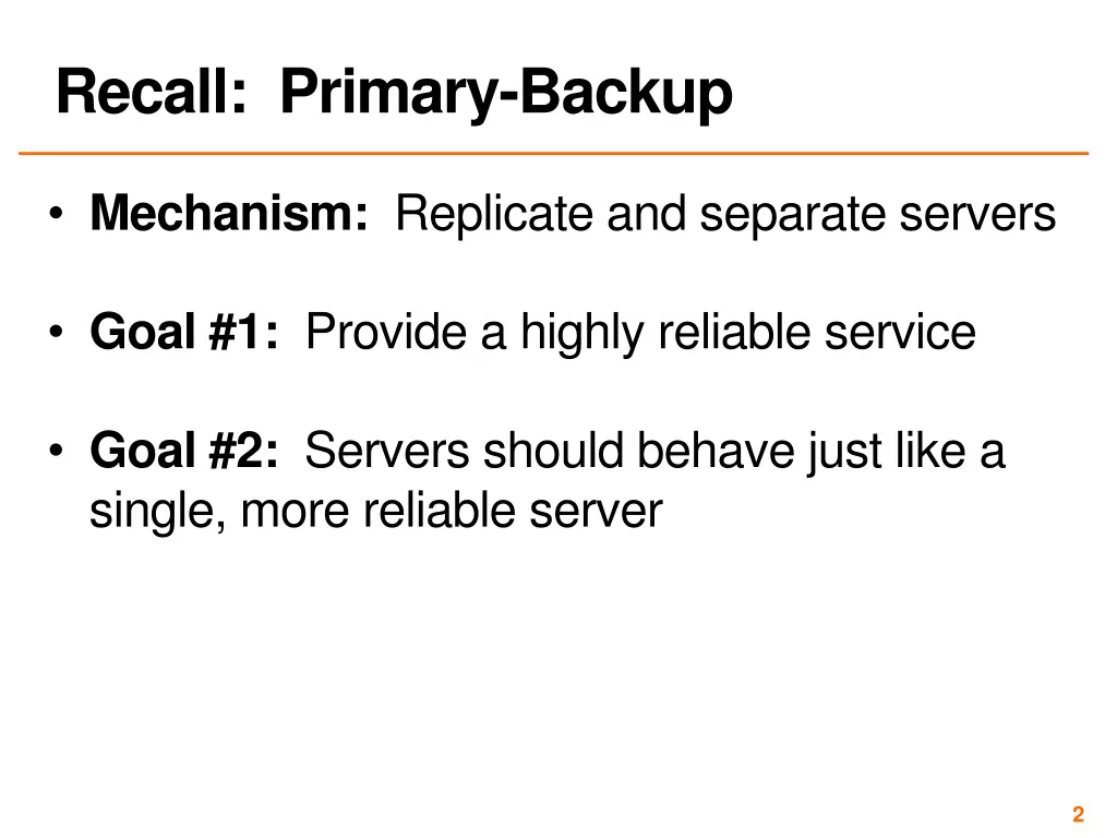 recall primary backup