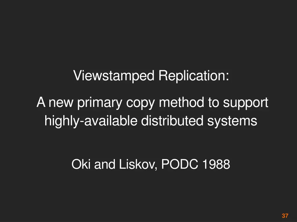 viewstamped replication