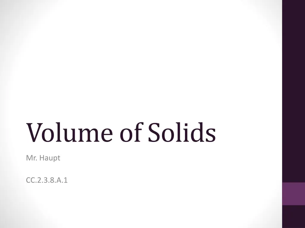 volume of solids