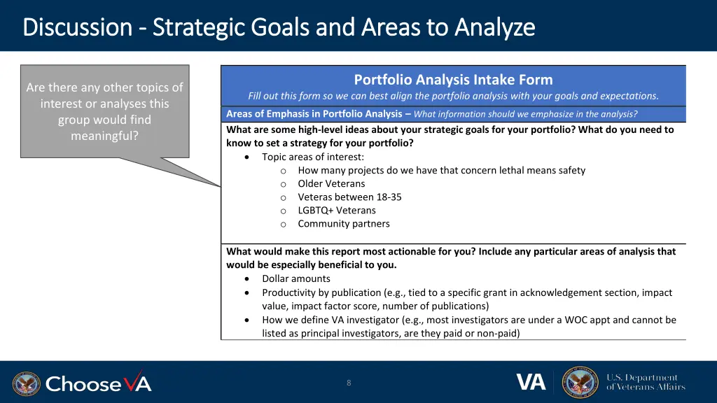 discussion discussion strategic goals and areas