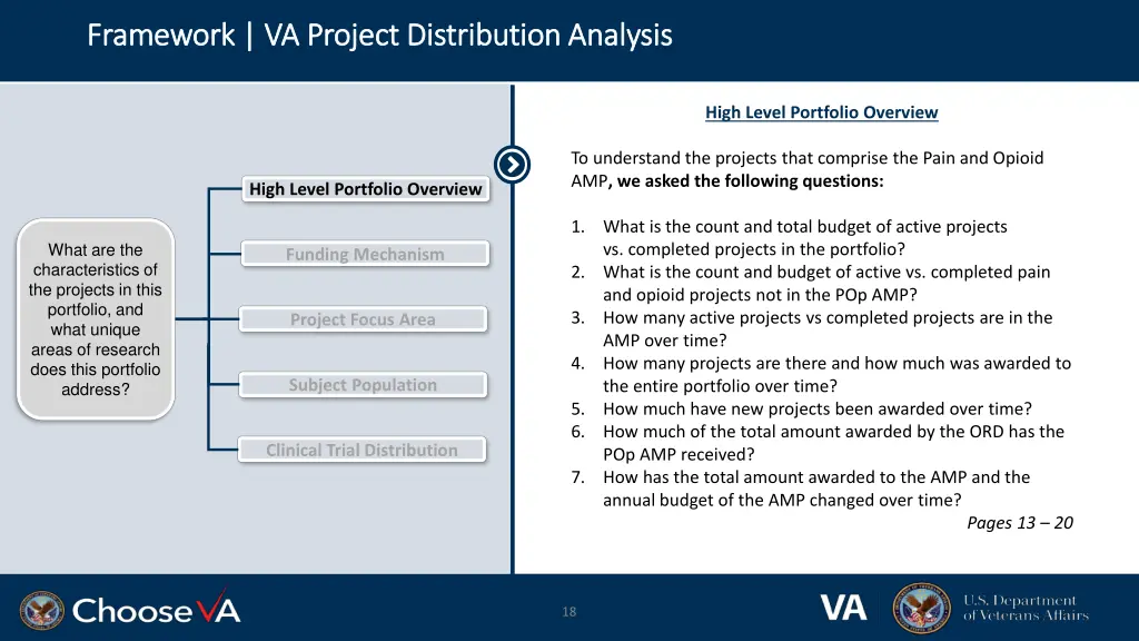 framework va project distribution analysis