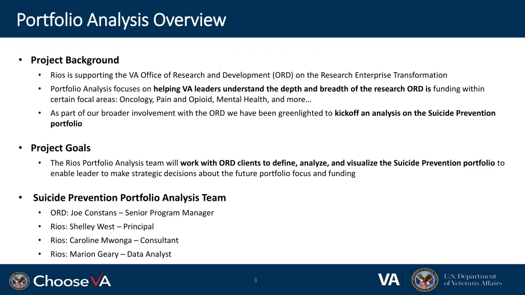 portfolio analysis overview portfolio analysis