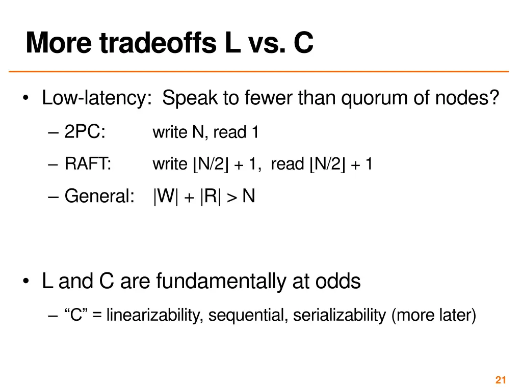 more tradeoffs l vs c