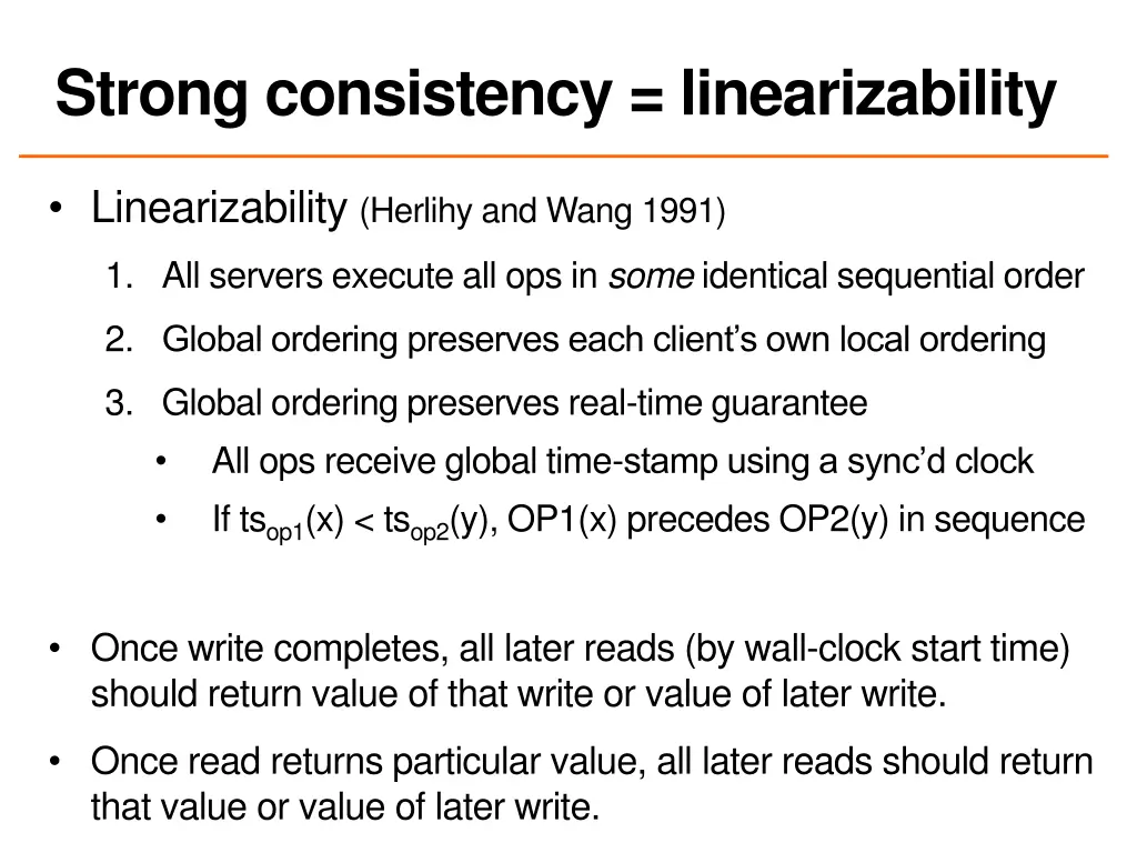 strong consistency linearizability